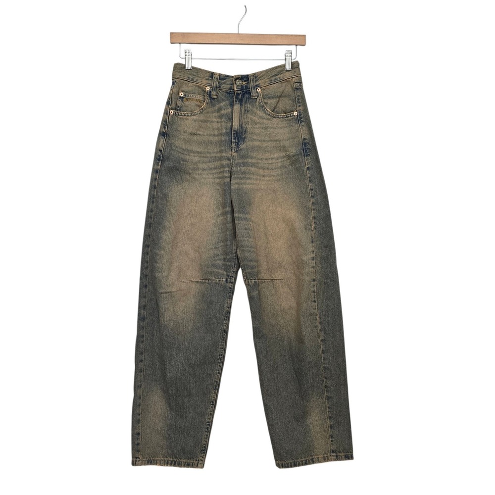 BDG Urban Outfitters Baggy Wide Leg Cinch Back Tinted Jeans 25W High Rise